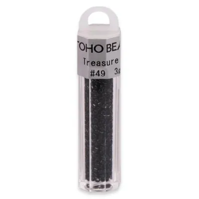Бісер японський Toho Treasure 11/0, 3 г, TT-11-49, циліндричний, натуральний непрозорий, чорний