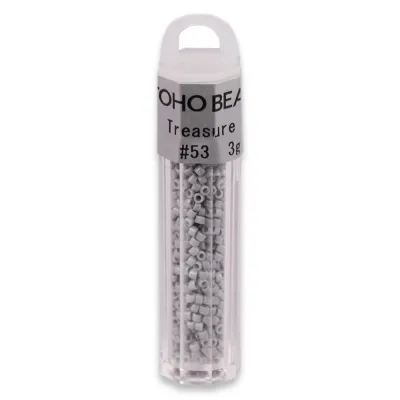 Бісер японський Toho Treasure 11/0, 3 г, TT-11-53, циліндричний, натуральний непрозорий, сірий