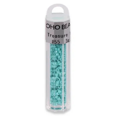 Бісер японський Toho Treasure 11/0, 3 г, TT-11-55, циліндричний, натуральний непрозорий, бірюзовий