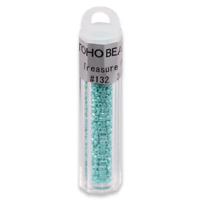 Бісер японський Toho Treasure 11/0, 3 г, TT-11-132, циліндричний, натуральний непрозорий, бірюзовий