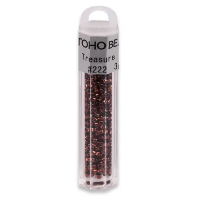 Бісер японський Toho Treasure 11/0, 3 г, TT-11-222, циліндричний, блискучий, темно-бронзовий