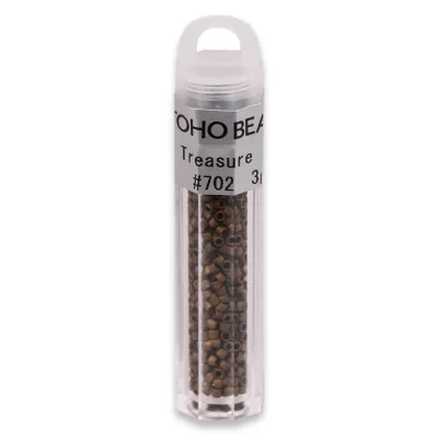 Бісер японський Toho Treasure 11/0, 3 г, TT-11-702, циліндричний, непрозорий матовий, темно-мідний