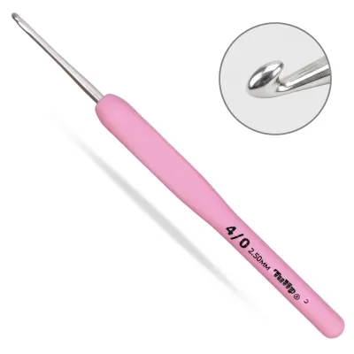 Гачок Tulip Etimo Rose з м'якою ручкою №4, 2.50mm-14см