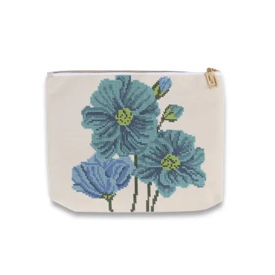 Косметичка для вишивки бісером "Квіти", бежева, КОС1, 25*18*4см, ЮМА 62-71
