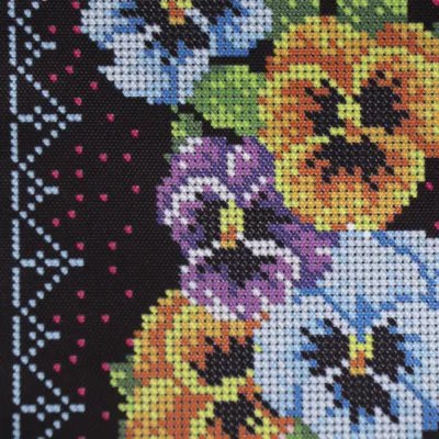 Рюкзак для вишивання бісером "Фіалки", чорний, Мод3 №46, 34*26*11см, ЮМА
