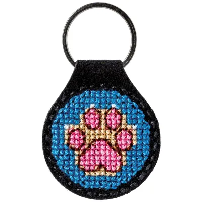 Набор для вишивки нитками брелока на искусственной коже, FLHL-011, 3*13.5см, Wonderland Crafts