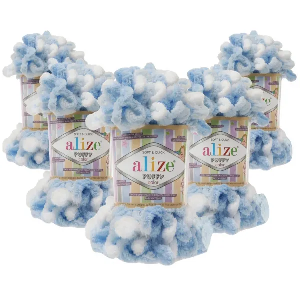 Упаковка Alize Puffy Color, №5865, 5шт – купити | Candy Yarn