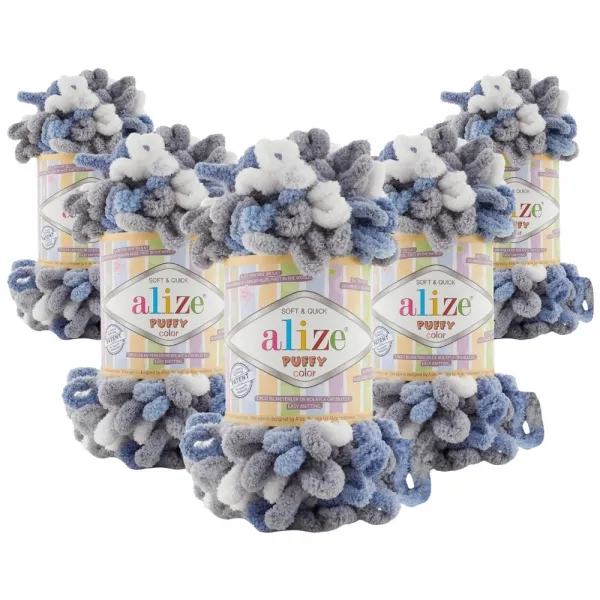 Упаковка Alize Puffy Color, №6075, 5шт – купить | Candy Yarn