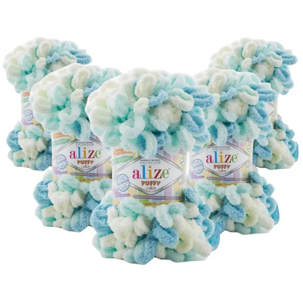 Упаковка Alize Puffy Color, №6461, 5шт – купити | Candy Yarn
