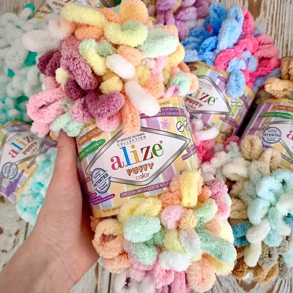 Упаковка Alize Puffy Color, №6520, 5шт – купить | Candy Yarn