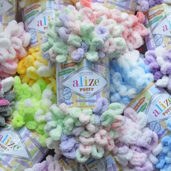 Упаковка Alize Puffy Color, №6524, 5шт – купити | Candy Yarn