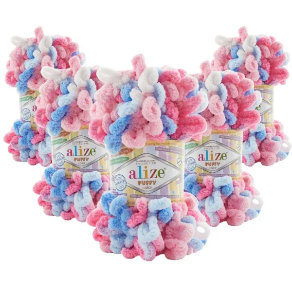 Упаковка Alize Puffy Color, №6525, 5шт – купить | Candy Yarn
