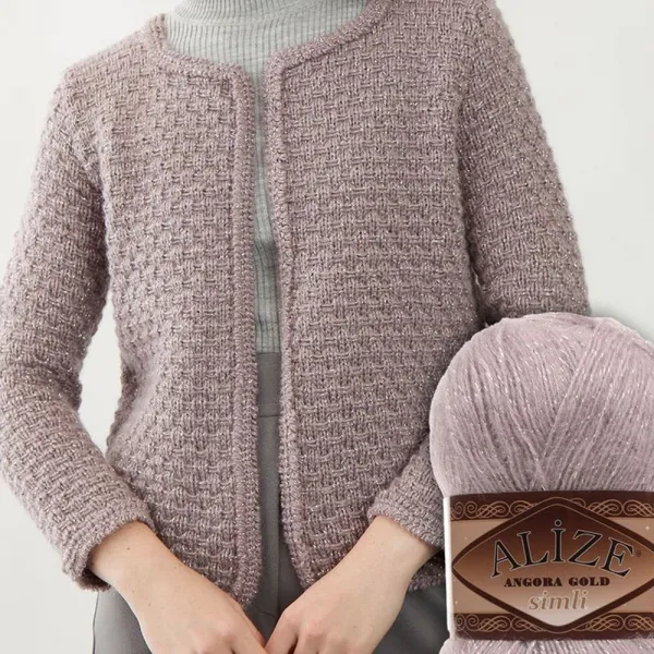 Alize Simli Angora Gold, Серая роза №163 – купить | Candy Yarn
