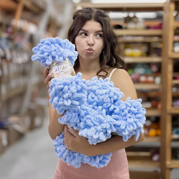 Alize Puffy Fine NEW, Горький шоколад №993 – купить | Candy Yarn