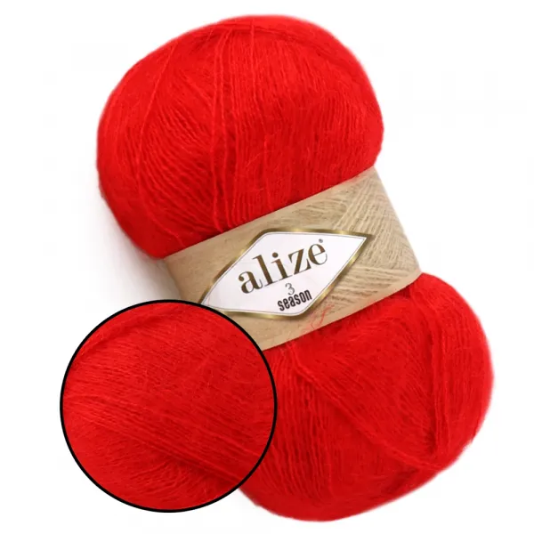 Alize 3 Season, Красный №56 – купить | Candy Yarn