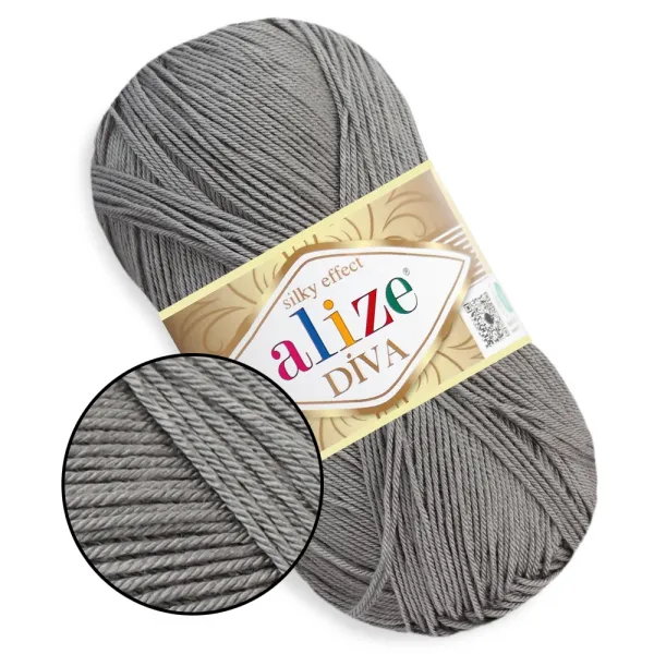 Alize Diva, Стальной №869 – купить | Candy Yarn