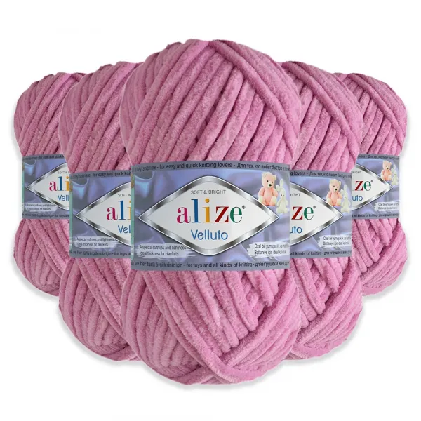 Упаковка Alize Velluto, Рожевий №98, 5шт – купити | Candy Yarn