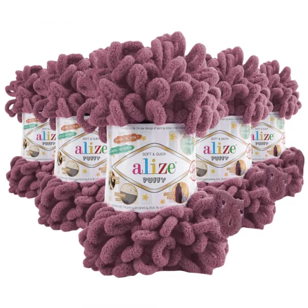 Упаковка Alize Puffy, Роза №28, 5шт – купити | Candy Yarn