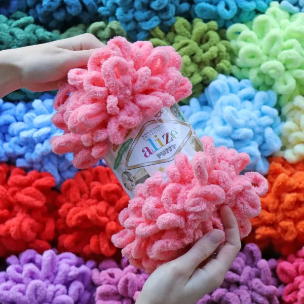 Упаковка Alize Puffy, Темная фуксия №149, 5шт – купить | Candy Yarn