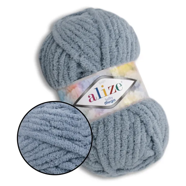 Alize Softy Mega, 100г/70м толстая плюшевая пряжа для вязания спицами и крючком – купить | Candy Yarn