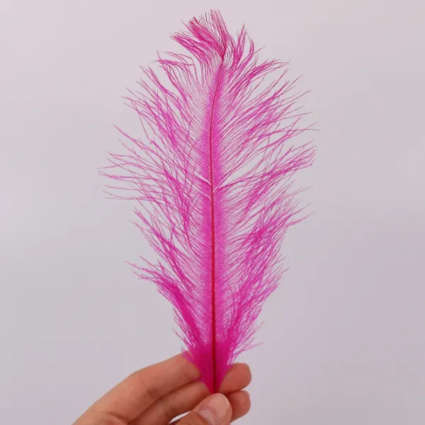 Пір'я для декору, страуса, 15-22 см, рожева фуксія – купити | Candy Yarn