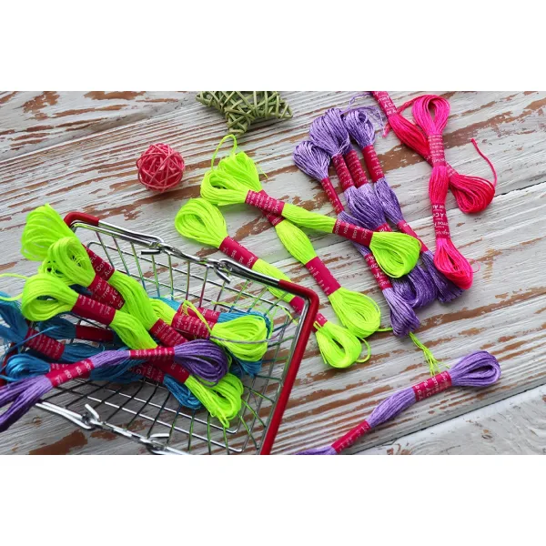 Нитки муліне, неонові, асорті, 8 м, 5 шт 24-66 – купити | Candy Yarn