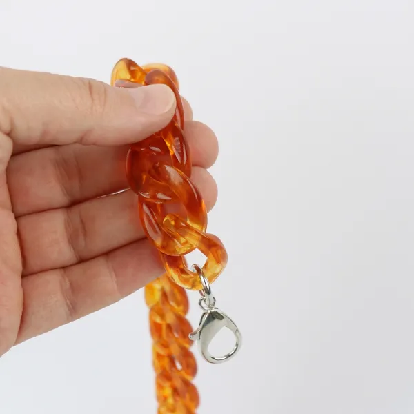 Ручка для сумки, ланцюжок, 60 см, бурштин медовий, акрил – купити | Candy Yarn