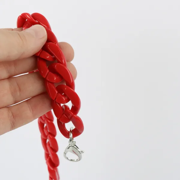 Ручка для сумки, ланцюжок, 115 см, темний корал, акрил – купити | Candy Yarn