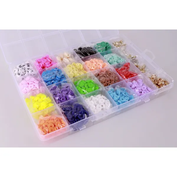 Набор бусин и фурнитуры для создания браслетов, 24 ячейки – купить | Candy Yarn
