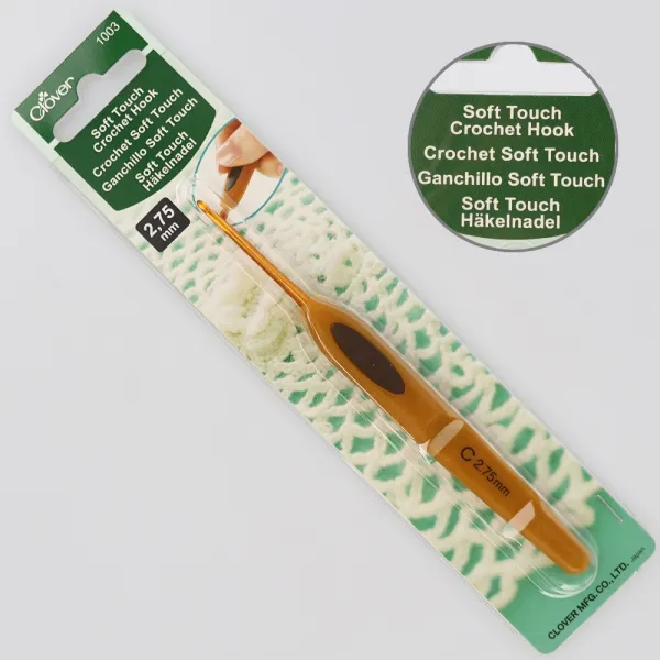 Крючок алюминиевый с мягкой ручкой 2.75мм, CLOVER – купить | Candy Yarn