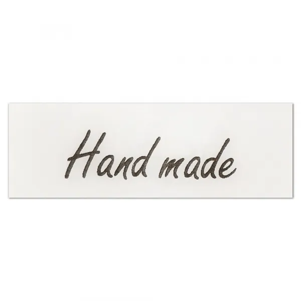 Бирка силіконова пришивная Hand made 15*45 мм – купити | Candy Yarn