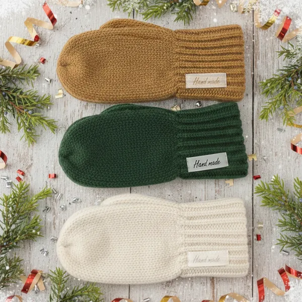 Бирка силіконова пришивная Hand made 15*45 мм, біла, срібний друк – купити | Candy Yarn