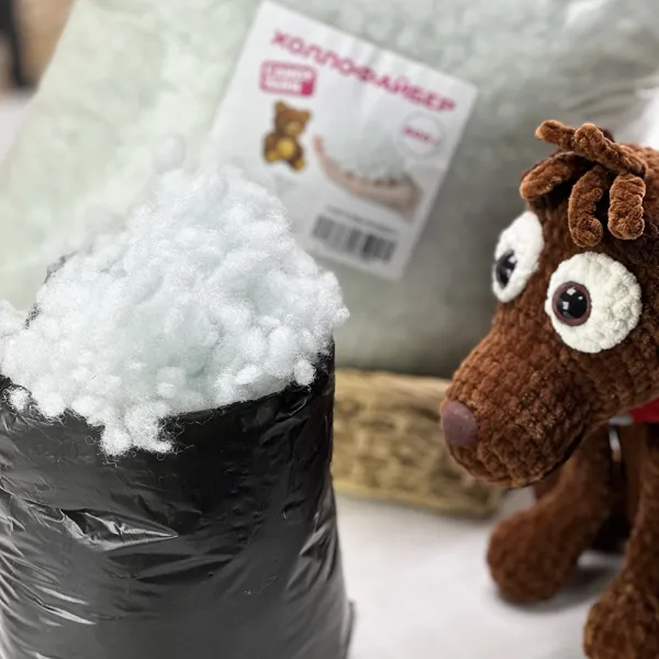 Білий наповнювач холлофайбер для іграшок та подушок, 500 гр – купити | Candy Yarn