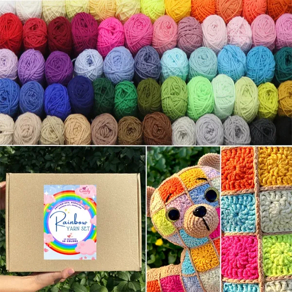 Великий набір для в'язання іграшок, 60 кольорів – купити | Candy Yarn
