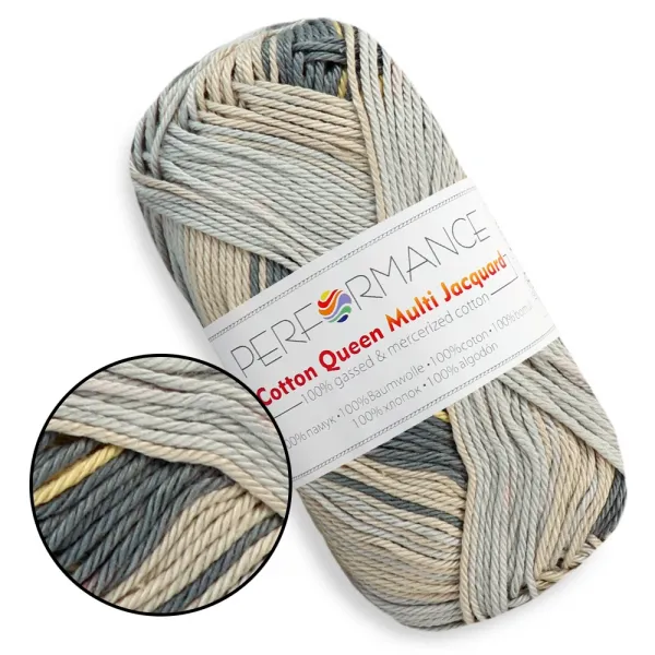 Performance Cotton Queen Multi Jacquard, пряжа мерсеризованый хлопок – купить | Candy Yarn