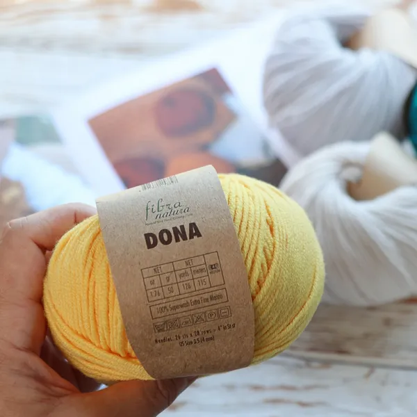 FibraNatura Dona, Желтый №106-02 – купить | Candy Yarn