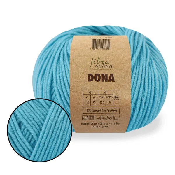 FibraNatura Dona, Бірюзовий №106-19 – купити | Candy Yarn