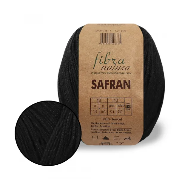 FibraNatura Safran, Черный №25-14 – купить | Candy Yarn