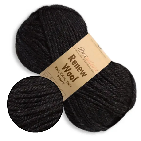 FibraNatura Renew Wool, Чорний №112 – купити | Candy Yarn
