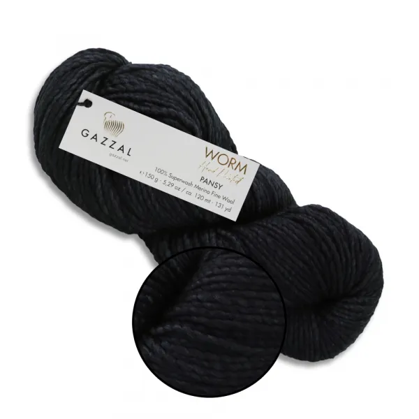 Gazzal Worm, Темно-синий №3848, супервош мерино файн 150г/120м – купить | Candy Yarn