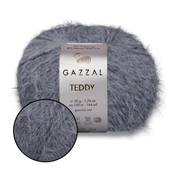Gazzal Teddy, Серый №6532 – купить | Candy Yarn