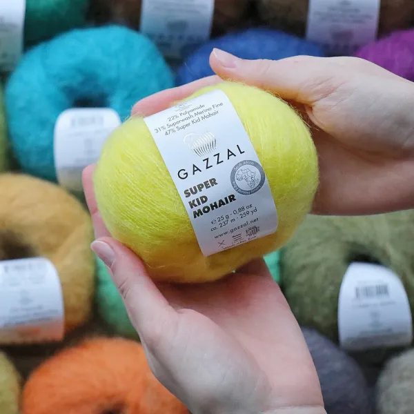 Gazzal Super Kid Mohair, Дымчатый №64411, пряжа для свитера паутинка из мохера – купить | Candy Yarn