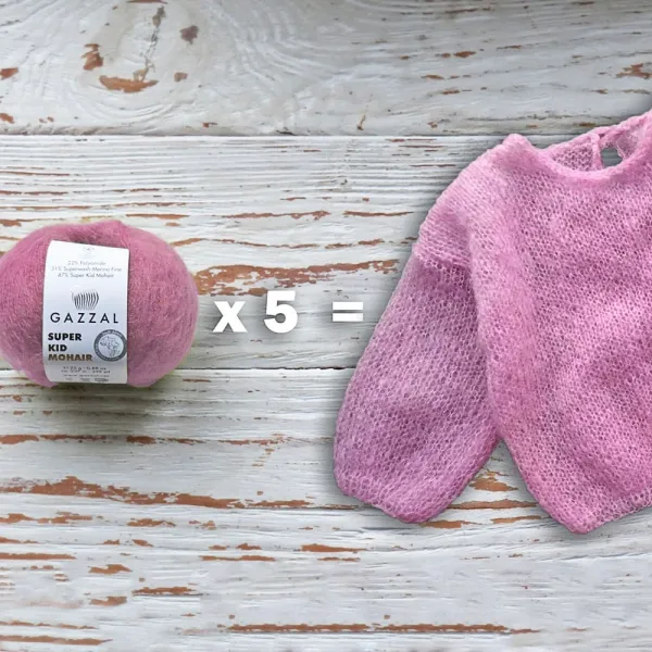 Gazzal Super Kid Mohair, Светло-серый №64435, пряжа для паутинки из мохера – купить | Candy Yarn