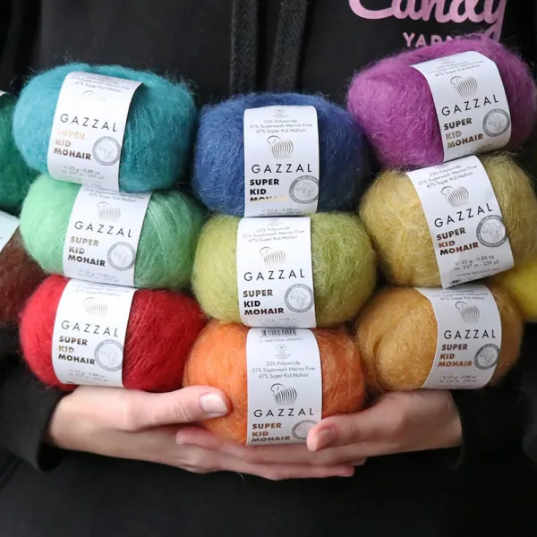 Gazzal Super Kid Mohair, Білий №64439, пряжа для павутинки з мохера – купити | Candy Yarn