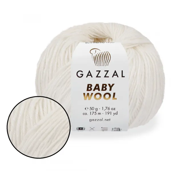 Gazzal Baby Wool, Белый №801 – купить | Candy Yarn