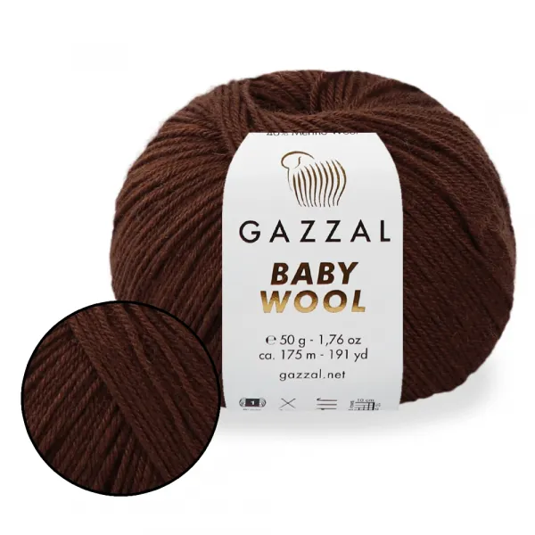 Gazzal Baby Wool, Коричневый №807 – купить | Candy Yarn