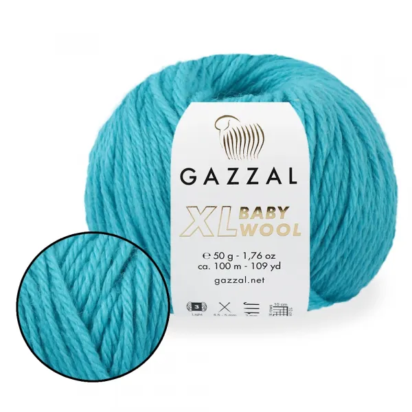 Gazzal Baby Wool XL, Бірюза №820 – купити | Candy Yarn