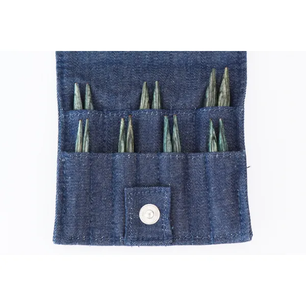 Набор укороченных съемных спиц Indigo Wood, KnitPro – купить | Candy Yarn