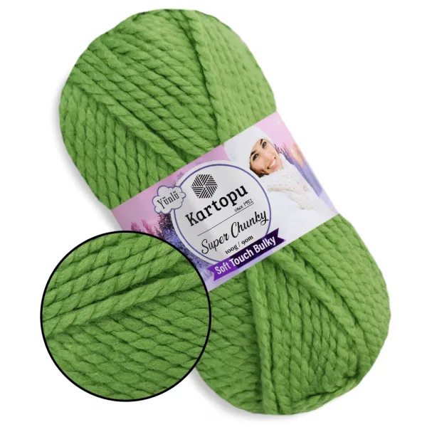 Kartopu Super Chunky, Зелений №464 – купити | Candy Yarn