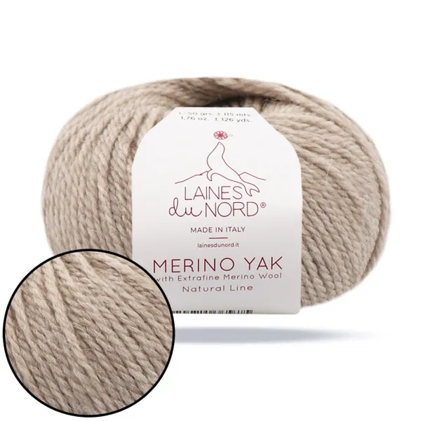 Laines du Nord Merino Yak, Бежевый №1, пряжа с шерсти яка и альпаки – купить | Candy Yarn